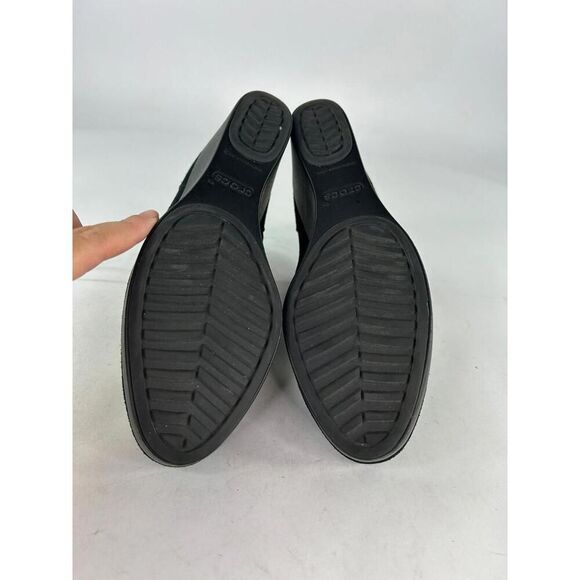 CROCS Leigh Black Suede Wedge Shootie US 8.5 Ladies Ankle Boot Booties Shoes - Picture 7 of 15